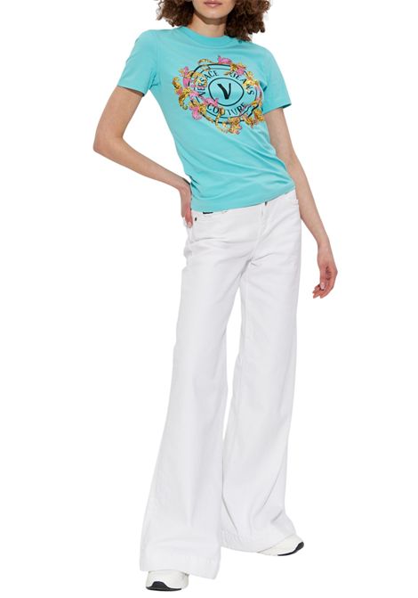 T-shirt with crystals Outline Barocco VERSACE JEANS COUTURE | T-shirt | 78HAHC01 CJ02C239